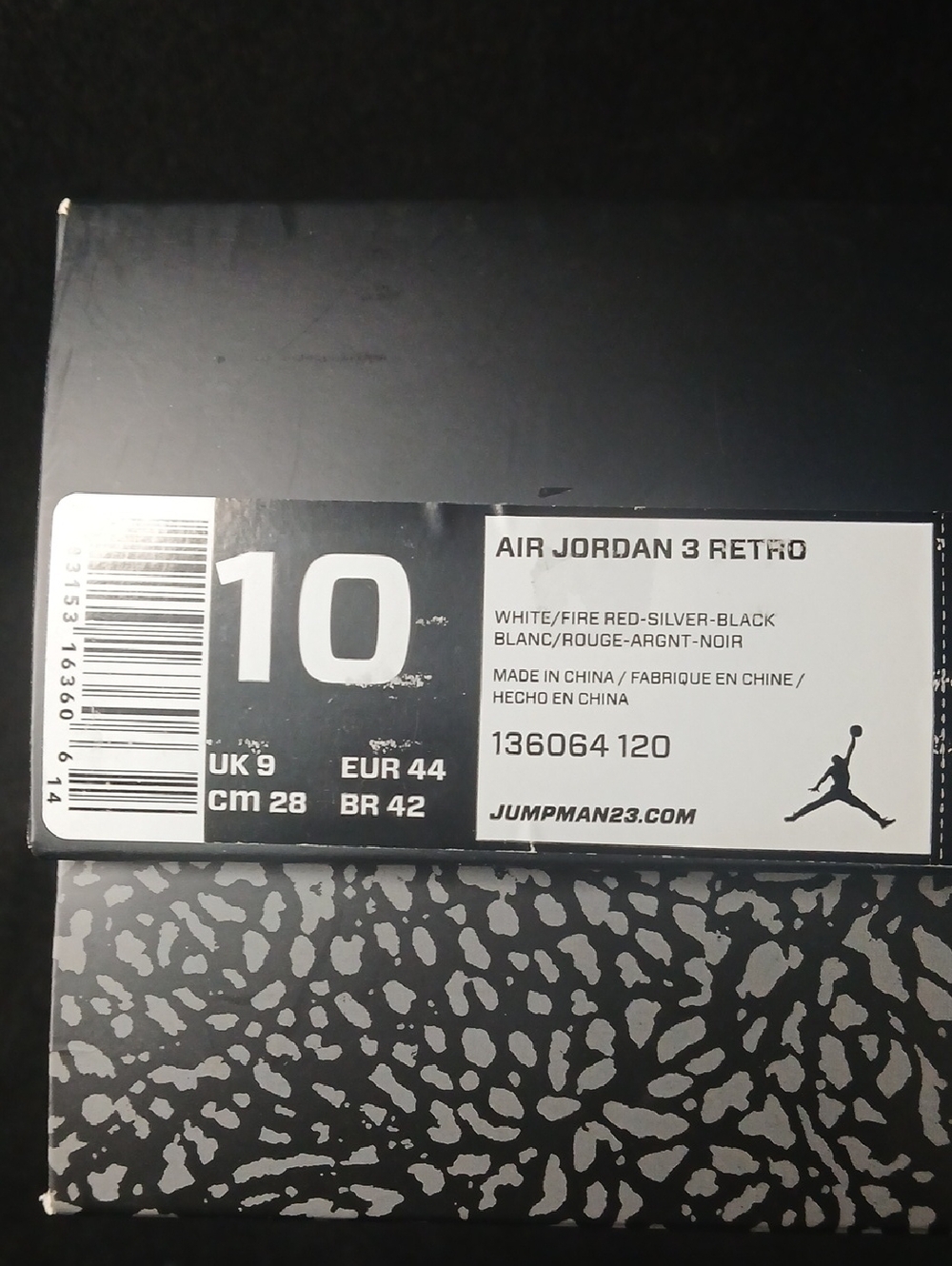 Air Jordan 3 Retro "FIRE RED" 2013 Mens Size-10 100%AUTHENTIC! - Picture 14 of 16